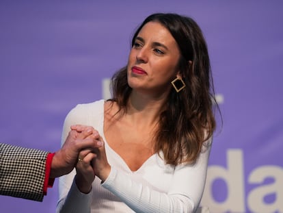 Irene Montero, el día 26 en Madrid en un acto contra la violencia machista.