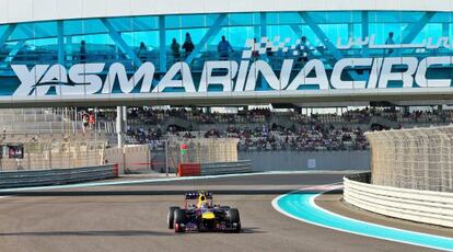 Mark Webber, en el circuito Yas Marina
