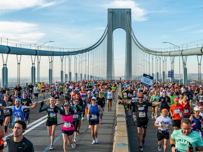 Miles de participantes en la 50º edición del maratón de Nueva York, el 7 de noviembre de 2021.