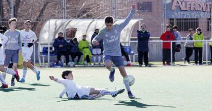 Un partido del Real Madrid de infantiles.