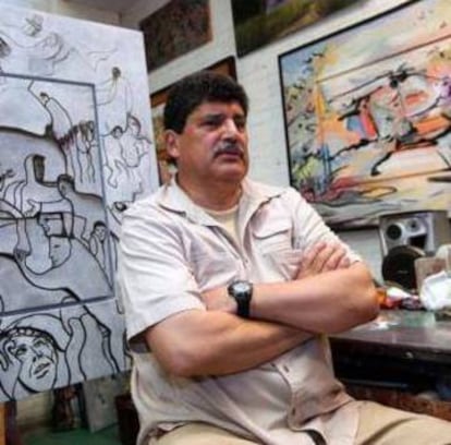 Francisco Tejeda Jaramillo en su estudio. 