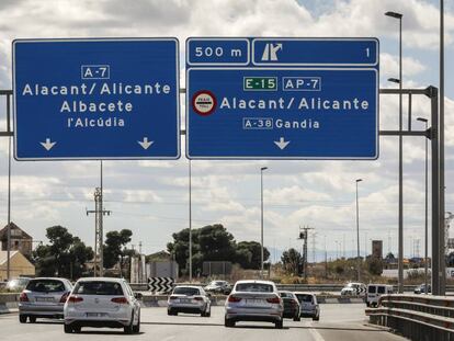 Tramo de la AP-7 en dirección a Alicante.