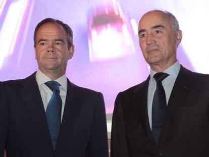 El consejero delegado de Ferrovial, Íñigo Meirás, junto al presidente del grupo, Rafael del Pino.