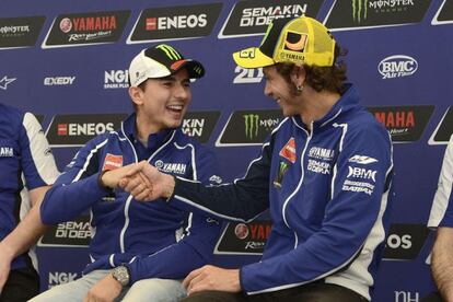 Jorge Lorenzo y Valentino Rossi, en Jerez