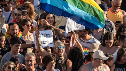 Varias personas participan en la manifestación del Orgullo LGTBI+ 2023, a 1 de julio de 2023, en Madrid (España). La marcha, convocada por COGAM (Colectivo de Lesbianas, Gays, Transexuales y Bisexuales de Madrid) y FELGTB (Federación Estatal de Lesbianas, Gays, Transexuales y Bisexuales), recorre el centro de Madrid, desde Atocha a Colón, con el fin de instar a la tolerancia e igualdad hacia el colectivo LGTBI. La protesta es el acto principal del MADO 2023 y se desarrolla bajo el lema, “Por nuestros derechos, por nuestras vidas: con Orgullo”.
01 JULIO 2023;LGTBI;MADRID;ORGULLO;PRIDE;MADO;GAIS;LESBIANAS
Diego Radamés / Europa Press
01/07/2023