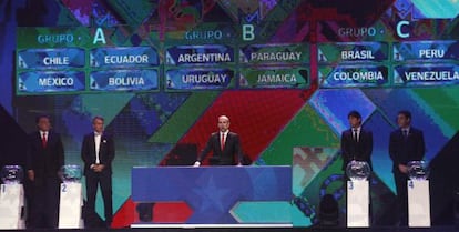 El sorteo de la Copa América que se celebrará en Chile.