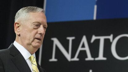 O secretário de Defesa norte-americano, James Mattis, na reunião de ministros de Defesa da OTAN,