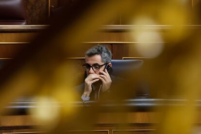 El ministro de la Presidencia, Félix Bolaños, en el Congreso el pasado jueves.