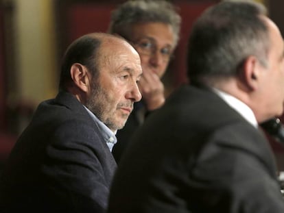 Alfredo P&eacute;rez Rubalcaba en el Paraninfo de La Nau, en Valencia. 