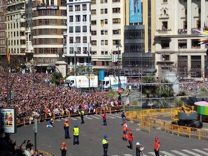 Plaza del Ayuntamiento durante la masclet&agrave;.
 
 
 