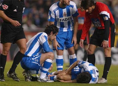 Juan Carlos Valerón, lesionado frente al Mallorca