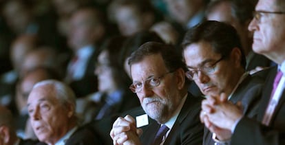Mariano Rajoy,poco antes de su intervención en el Congreso Nacional de Directivos.