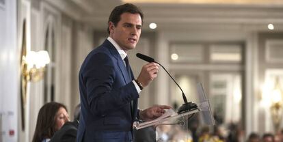 Albert Rivera, en un acto en Madrid este miércoles.