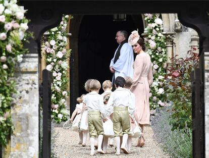 Kate Middleton a su llegada a la iglesia de Saint Mark’s.