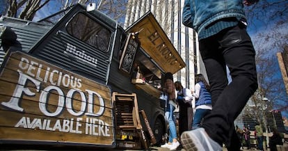 Una 'food truck' en Azca, Madrid, durante el evento Madreat.