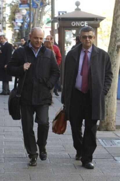 Salvador Mila y Joan Boada a su llegada a la Audiencia Nacional.