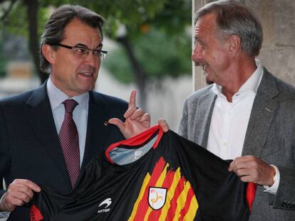 L&#039;expresident Mas i Cruyff el 2011.