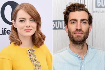 Emma Stone y el guionista y director de ‘SNL’, Dave McCary.