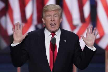 Donald Trump, en julio de 2016, durante la convenci&oacute;n republicana