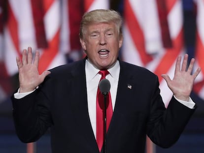 Donald Trump, en julio de 2016, durante la convenci&oacute;n republicana