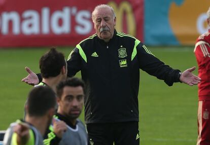 Del Bosque realiza observaciones durante el entrenamiento