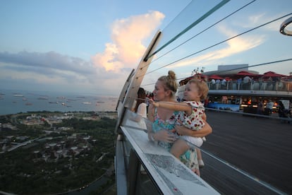 Mirador del hotel Marina Bay Sands de Singapur. 