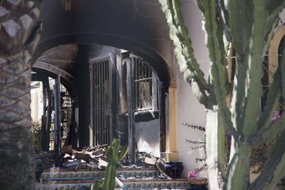 Una casa afectada por el incendio en Xàbia y Benitatxell.