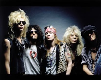 Duff McKagan, Slash, Axl Rose, Steven Adler e Izzy Stradlin, la formación clásica de Guns N' Roses.