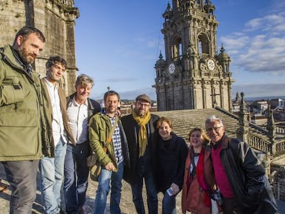Alcaldes de candidaturas de confluencia de toda Espa&ntilde;a, durante un encuentro en Santiago.