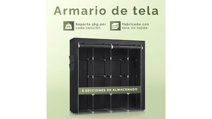 Este es uno de los mejores armarios de tela que se pueden comprar en Amazon