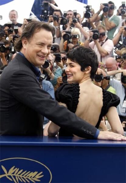 Hanks y Tautou, en la alfombra roja de Cannes.