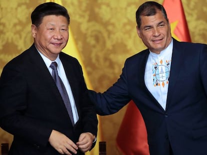 Xi Jinping y Rafael Correa este jueves en Quito. 