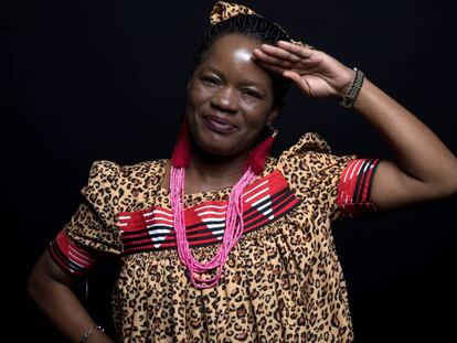 Nelago Kwedhi, primera mujer capitana de barco en Namibia, durante una visita a Madrid el 12 de marzo de 2019.
