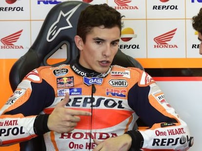 Márquez durante el GP de Valencia.