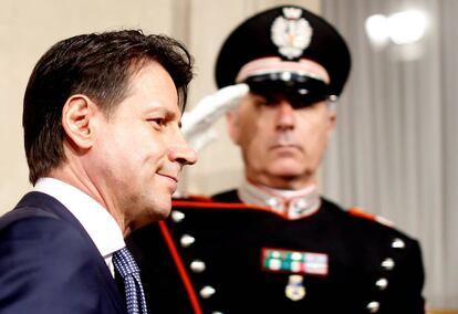 Giuseppe Conte, designado como primer ministro del Gobierno italiano de coalición entre 5 Estrellas y Lega.  REUTERS/Alessandro Bianchi