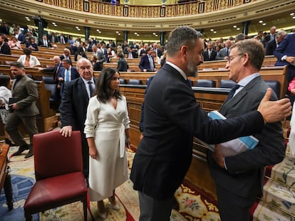 Abascal y Feijóo, el pasado septiembre en el Congreso.