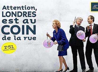 Los falsos Thatcher,  Mayor y  Blair en otra imagen de la campaña