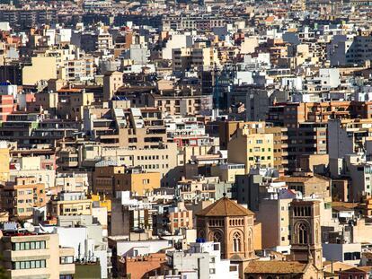 Vista aérea de las edificaciones en Palma (Mallorca), el pasado enero.