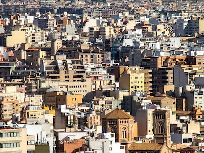 Vista aérea de viviendas en Palma, en una imagen de 2021.