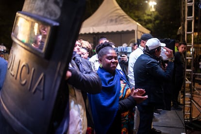 Francia Marquez, candidata vicepresidencial del movimiento Pacto Histórico, durante su cierre de campaña, en Bogotá.