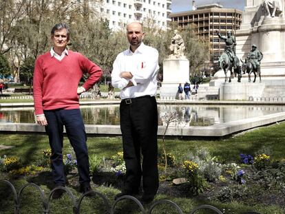 Fernando Porras Isla y Lorenzo Fernández Ordóñez, arquitectos que han ideado la reforma de la Plaza de España.