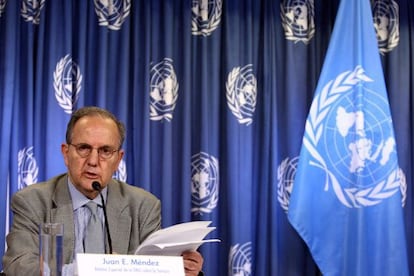 El relator especial de la ONU, Juan M&eacute;ndez en la Ciudad de M&eacute;xico.