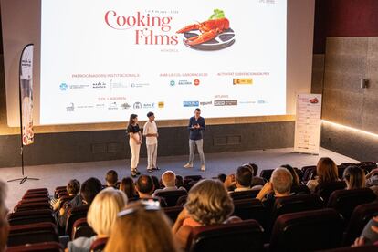 Pau Sintes, Àlex Arroyo y Clara Pons en el Festival Internacional de cine de Menorca Cooking Films
