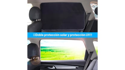 Magnetic car curtain on white background.