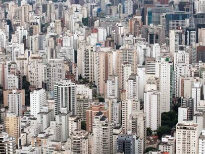 Vista aérea da cidade de São Paulo. 