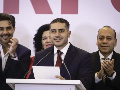 Omar García Harfuch durante una conferencia de prensa en Ciudad de México, en septiembre de 2023.