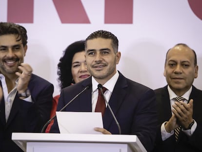 Omar García Harfuch durante una conferencia de prensa en Ciudad de México, en septiembre de 2023.