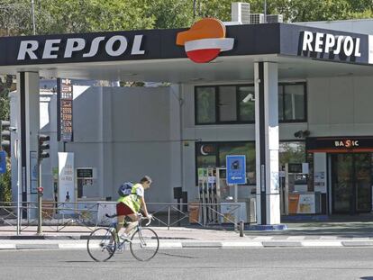 Una gasolinera de Madrid. 