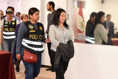 Keiko Fujimori en los tribunales este miércoles.