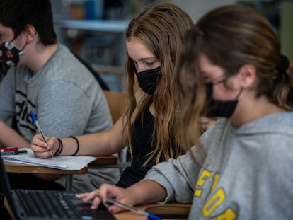 Clase de la ESO en un instituto de Zaragoza el curso pasado.